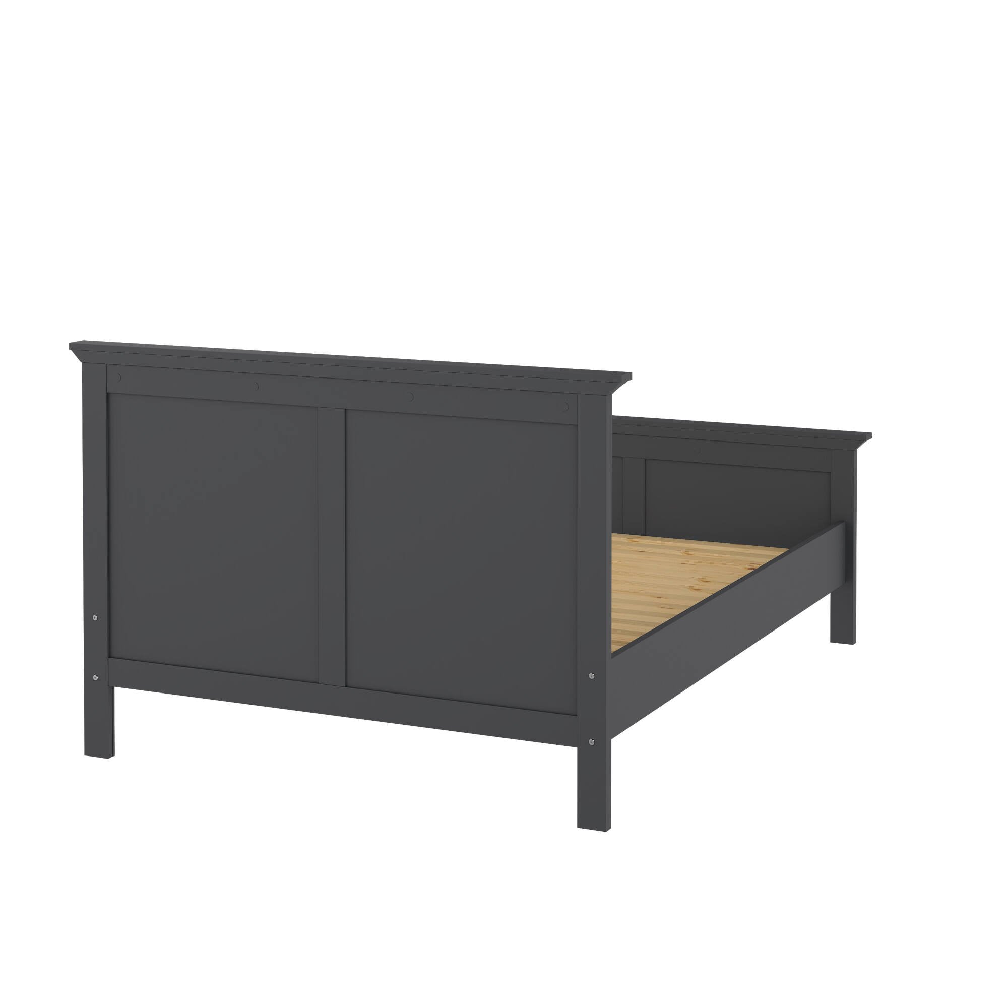 Letto singolo Arcevia, Sommier per camera da letto, Giroletto per stanza, Struttura porta materasso, 201x158 h110 cm, Grigio