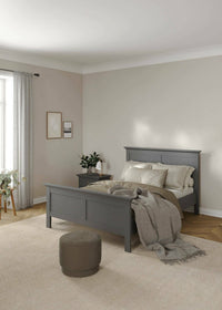 Letto singolo Arcevia, Sommier per camera da letto, Giroletto per stanza, Struttura porta materasso, 201x158 h110 cm, Grigio
