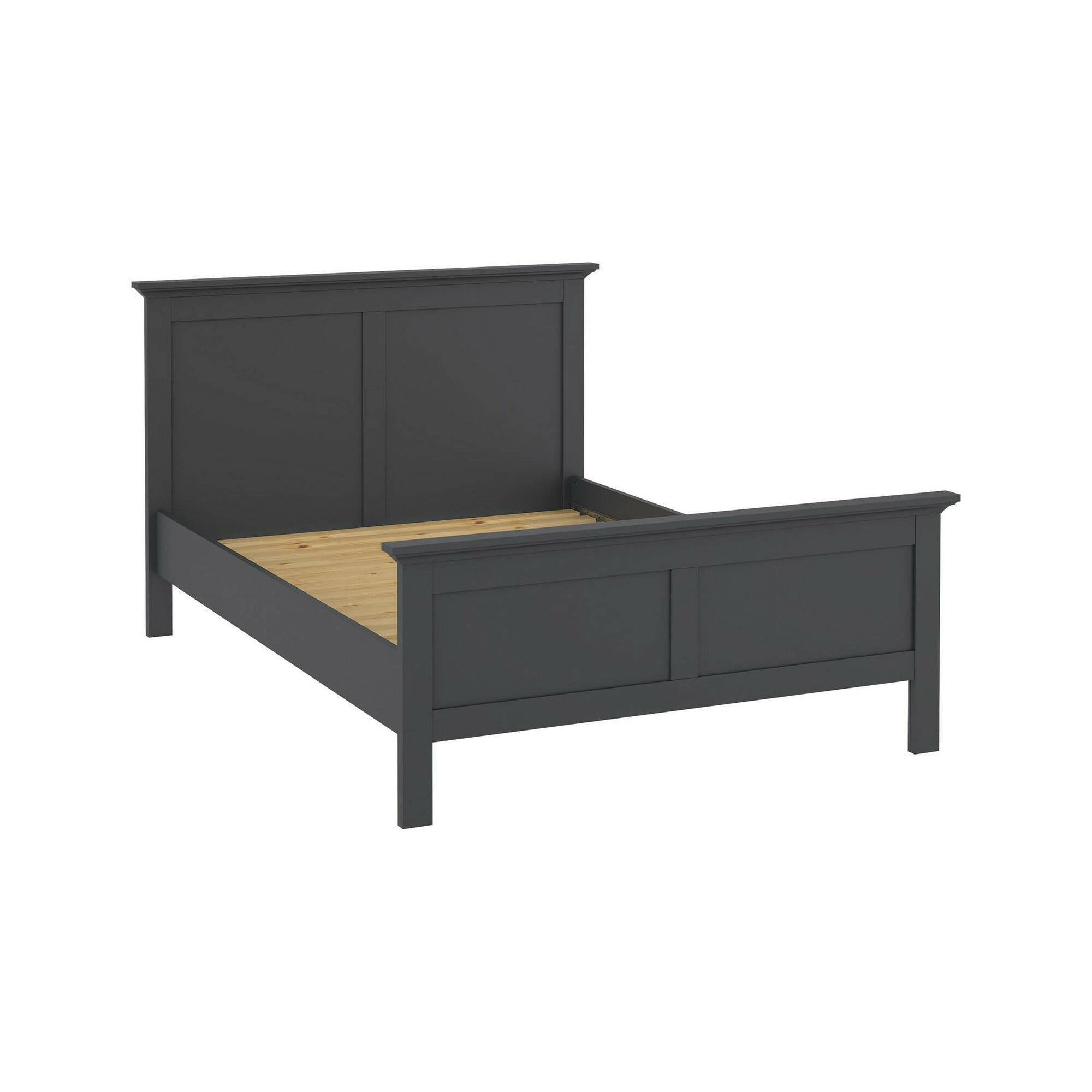 Letto singolo Arcevia, Sommier per camera da letto, Giroletto per stanza, Struttura porta materasso, 201x158 h110 cm, Grigio