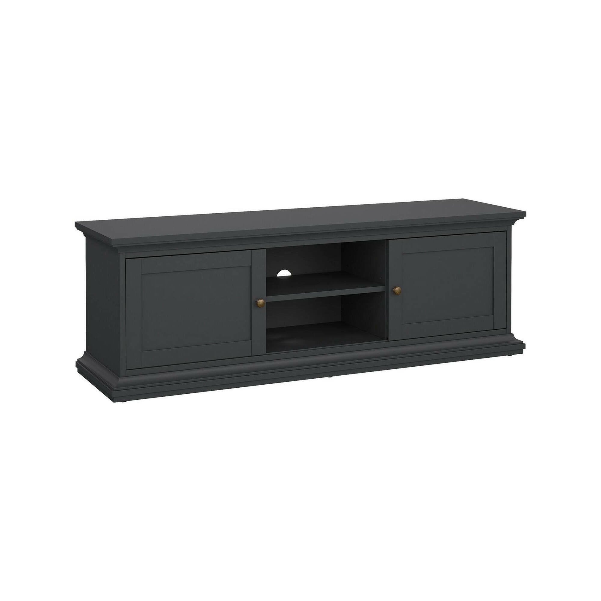 Mobile porta TV Ziba, Credenza da soggiorno, Armadio basso per TV, Base parete attrezzata, 149x42 h51 cm, Grigio