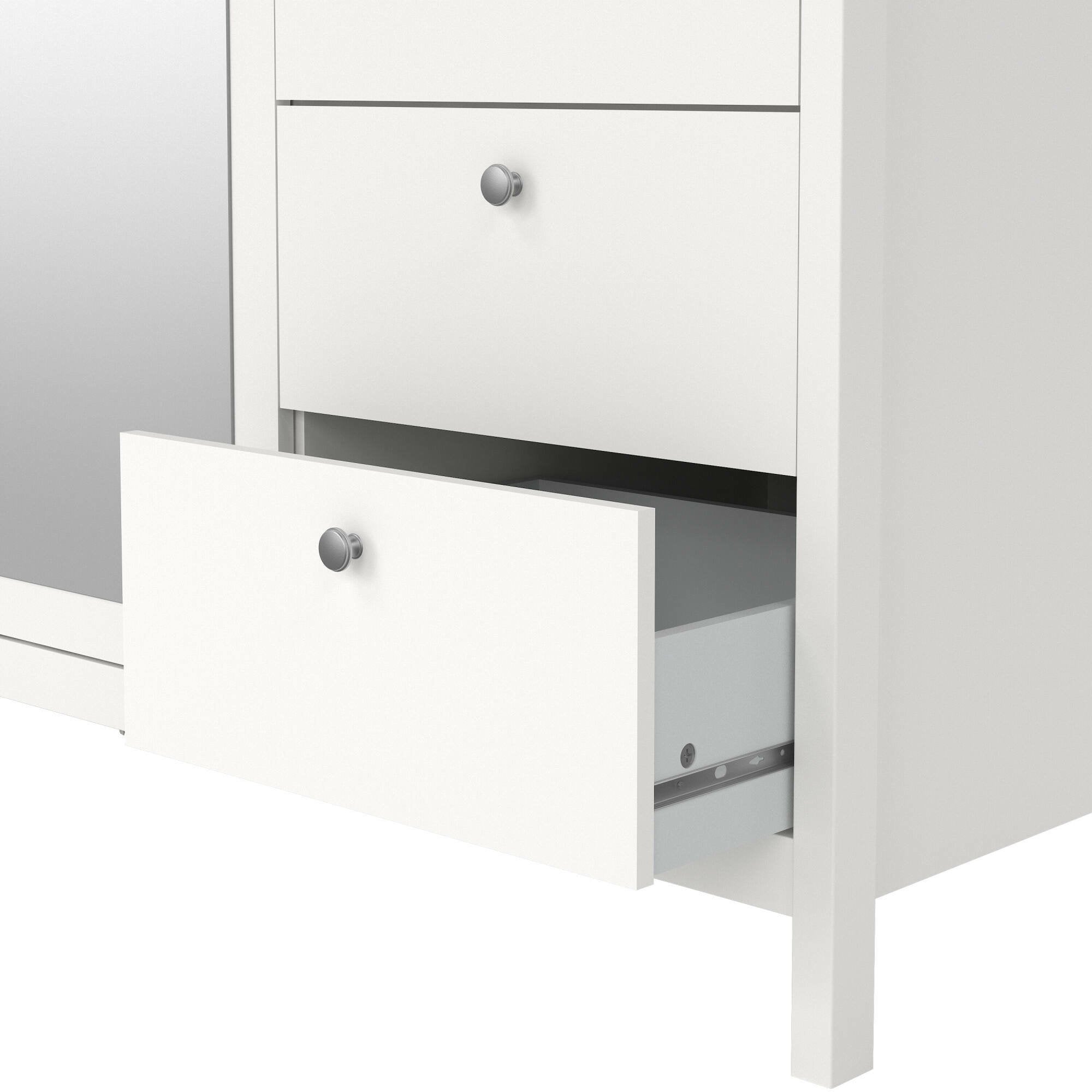 Guardaroba 3 ante Rufina, Mobile camera da letto, Cabina armadio portabiti, Armadio appendiabiti, 150x58 h199 cm, Bianco