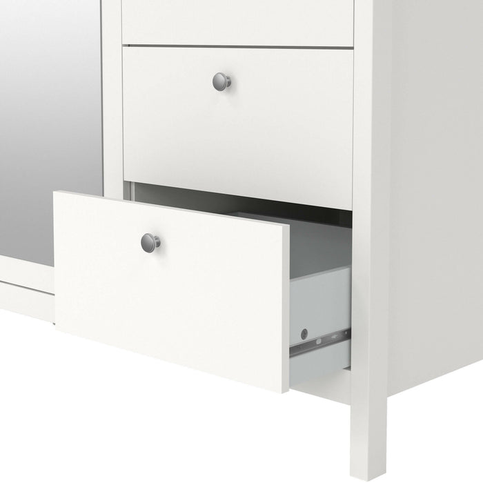 Guardaroba 3 ante Rufina, Mobile camera da letto, Cabina armadio portabiti, Armadio appendiabiti, 150x58 h199 cm, Bianco