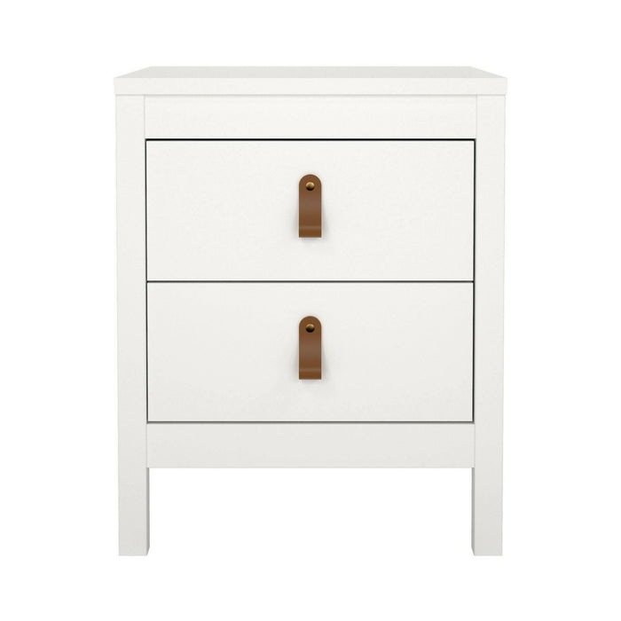 Comodino Fred, Comò basso, Tavolino da notte, Mensola da letto, 44x38 h54 cm, Bianco