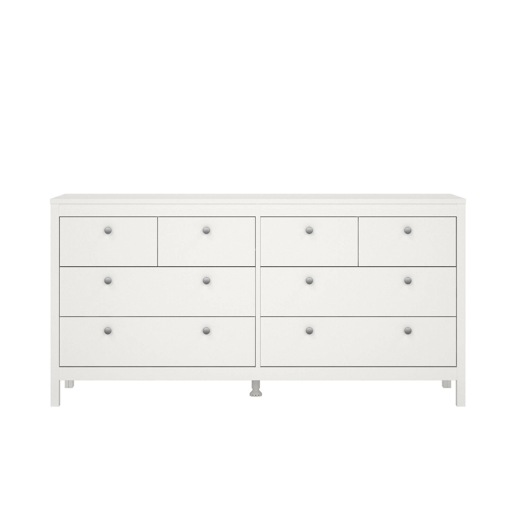 Credenza Kovsova, Buffet da soggiorno, Madia da salotto, Dispensa da cucina, 160x38 h80 cm, Bianco