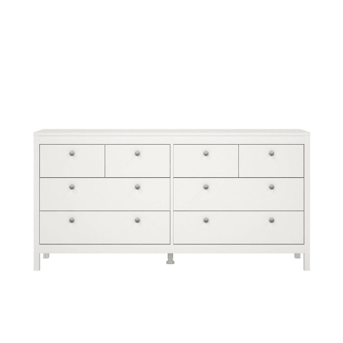 Credenza Kovsova, Buffet da soggiorno, Madia da salotto, Dispensa da cucina, 160x38 h80 cm, Bianco