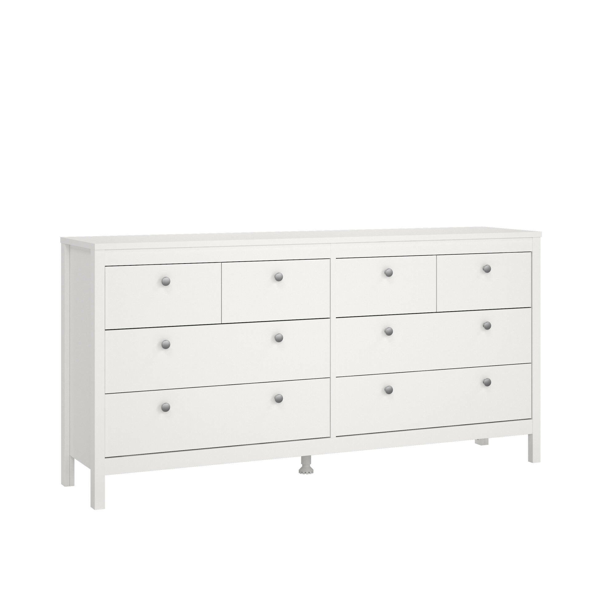 Credenza Kovsova, Buffet da soggiorno, Madia da salotto, Dispensa da cucina, 160x38 h80 cm, Bianco