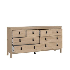 Credenza Kovsova, Buffet da soggiorno, Madia da salotto, Dispensa da cucina, 160x38 h80 cm, Rovere