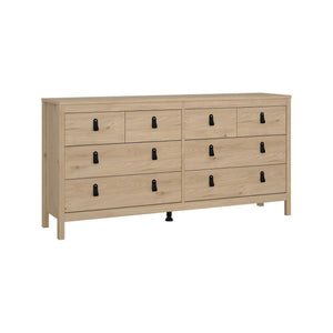 Credenza Kovsova, Buffet da soggiorno, Madia da salotto, Dispensa da cucina, 160x38 h80 cm, Rovere