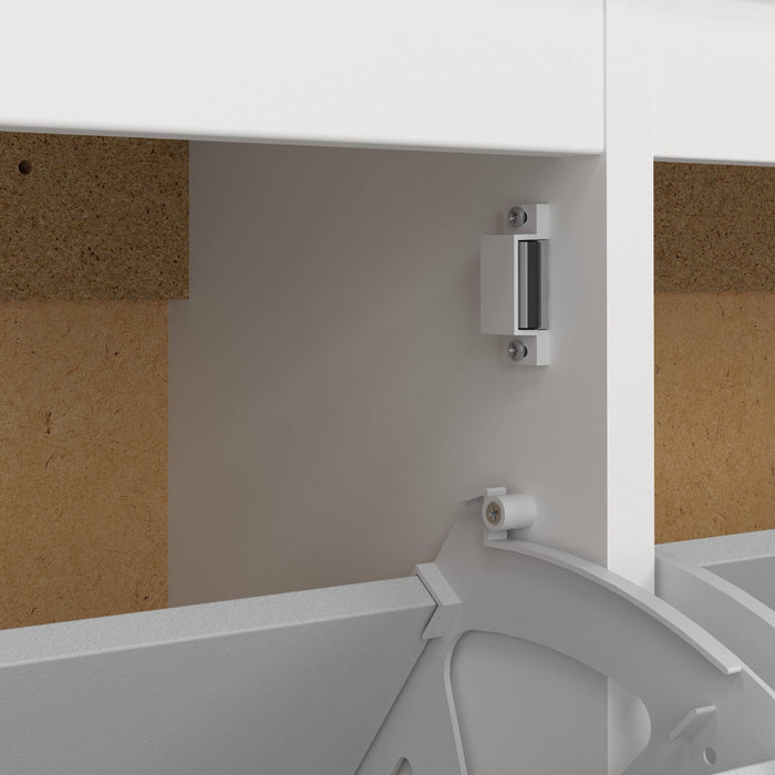 Scarpiera Actinidia, Mobile portascarpe, Armadio da ingresso multiuso, Mobiletto per calzature, 103x25 h103 cm, Bianco