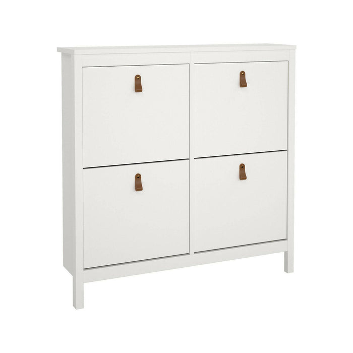 Scarpiera Actinidia, Mobile portascarpe, Armadio da ingresso multiuso, Mobiletto per calzature, 103x25 h103 cm, Bianco