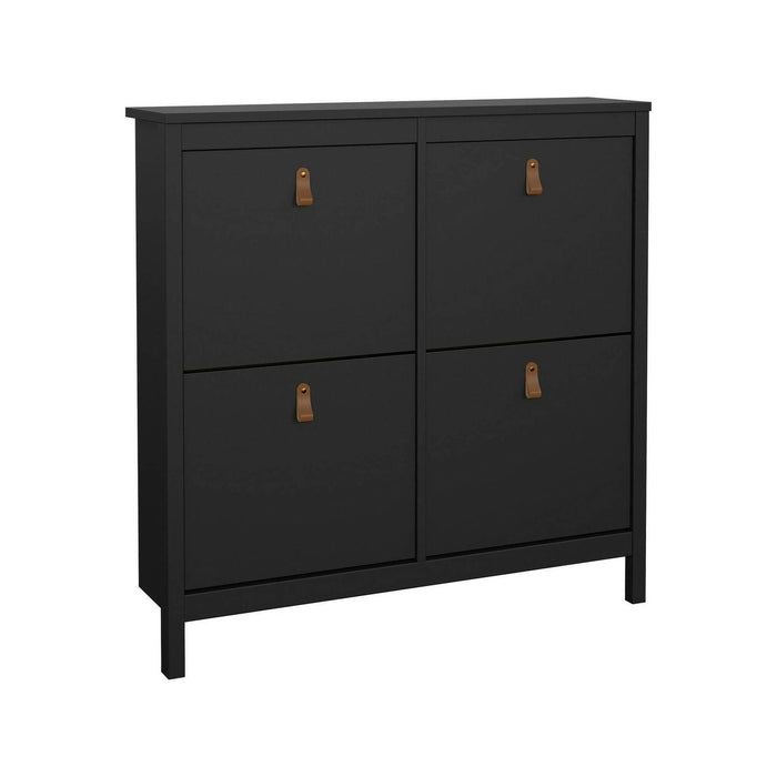 Scarpiera Actinidia, Mobile portascarpe, Armadio da ingresso multiuso, Mobiletto per calzature, 103x25 h103 cm, Nero