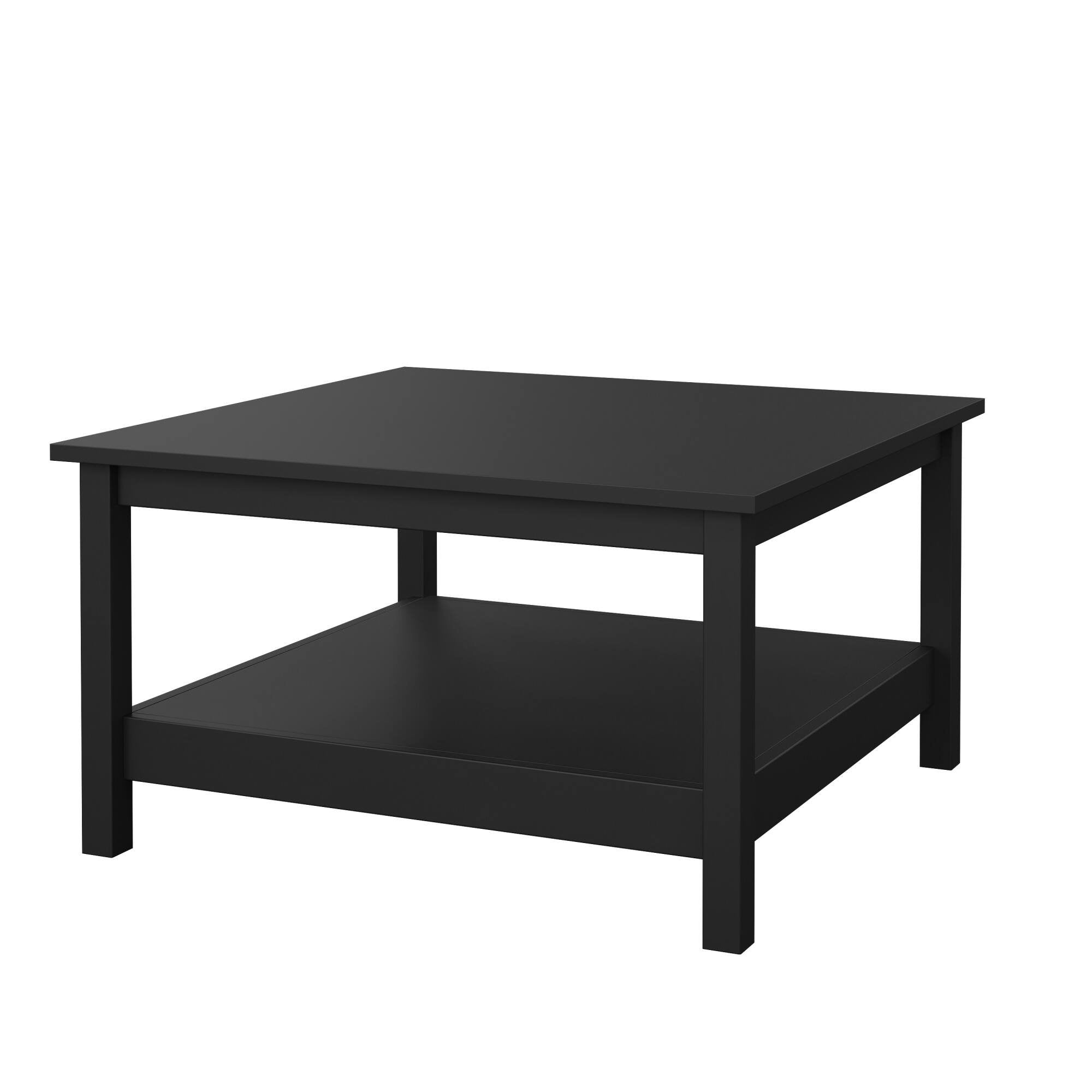 Tavolino da salotto Casato, Tavolo basso da caffè, Portariviste per divano, Ripiano da soggiorno, 81x81 h45 cm, Nero