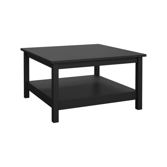 Tavolino da salotto Casato, Tavolo basso da caffè, Portariviste per divano, Ripiano da soggiorno, 81x81 h45 cm, Nero