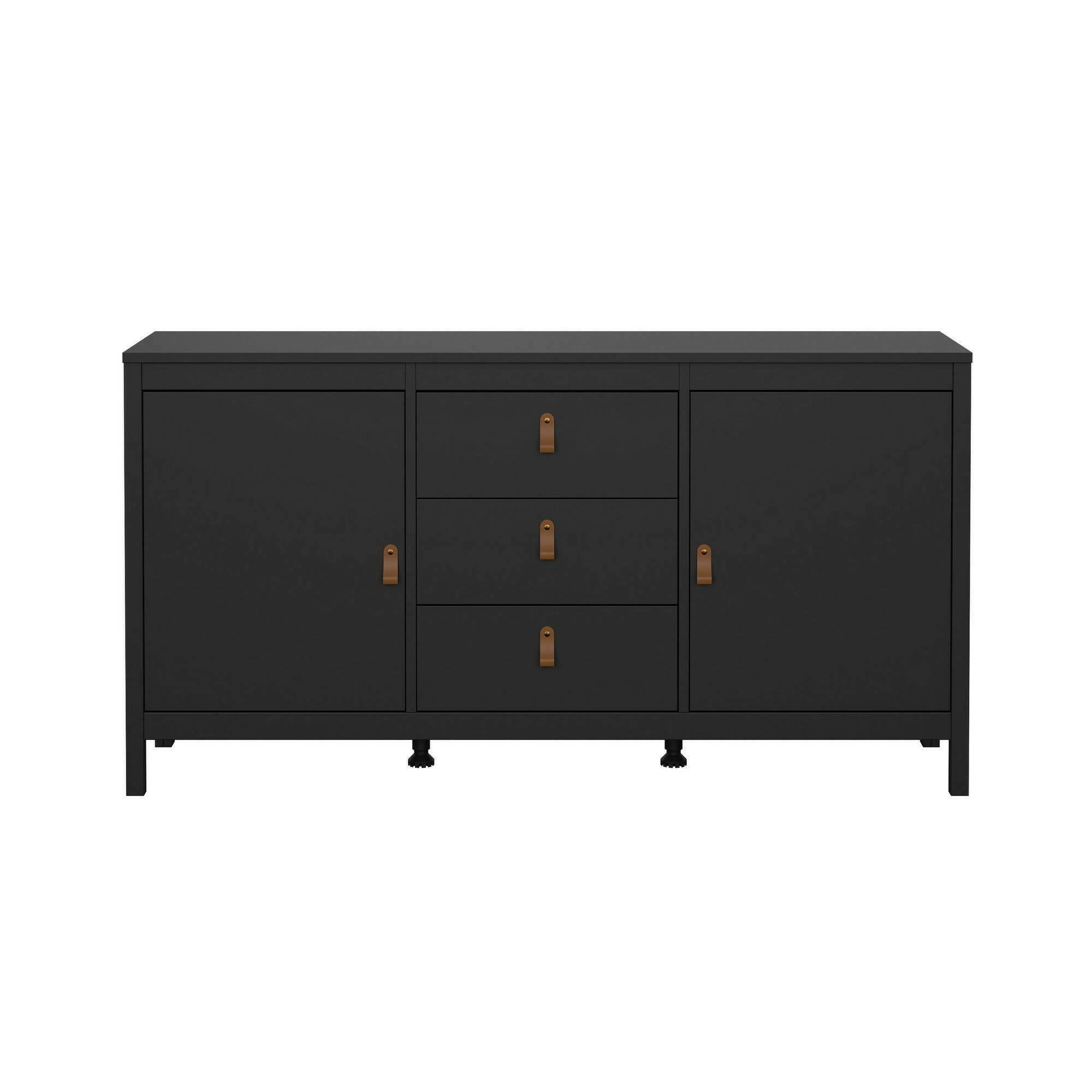 Credenza Whitney, Buffet da soggiorno, Madia da salotto, Dispensa da cucina, 151x38 h80 cm, Nero
