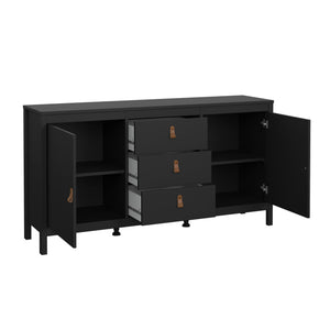 Credenza Whitney, Buffet da soggiorno, Madia da salotto, Dispensa da cucina, 151x38 h80 cm, Nero