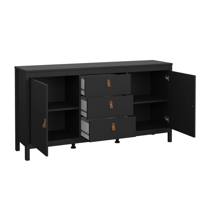 Credenza Whitney, Buffet da soggiorno, Madia da salotto, Dispensa da cucina, 151x38 h80 cm, Nero
