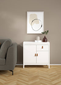 Credenza Romagna, Buffet da soggiorno, Madia da salotto, Dispensa da cucina, 82x38 h80 cm, Bianco