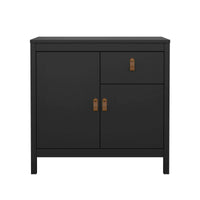 Credenza Romagna, Buffet da soggiorno, Madia da salotto, Dispensa da cucina, 82x38 h80 cm, Nero