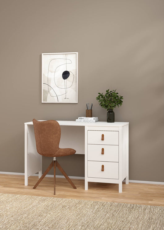 Scrivania Murjan, Scrittoio multiuso, Tavolo per ufficio porta PC, Piano di lavoro, 120x48 h77 cm, Bianco