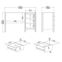Scrivania Murjan, Scrittoio multiuso, Tavolo per ufficio porta PC, Piano di lavoro, 120x48 h77 cm, Nero
