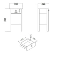 Comodino Inday, Comò basso, Tavolino da notte, Mensola da letto, 40x34 h70 cm, Bianco