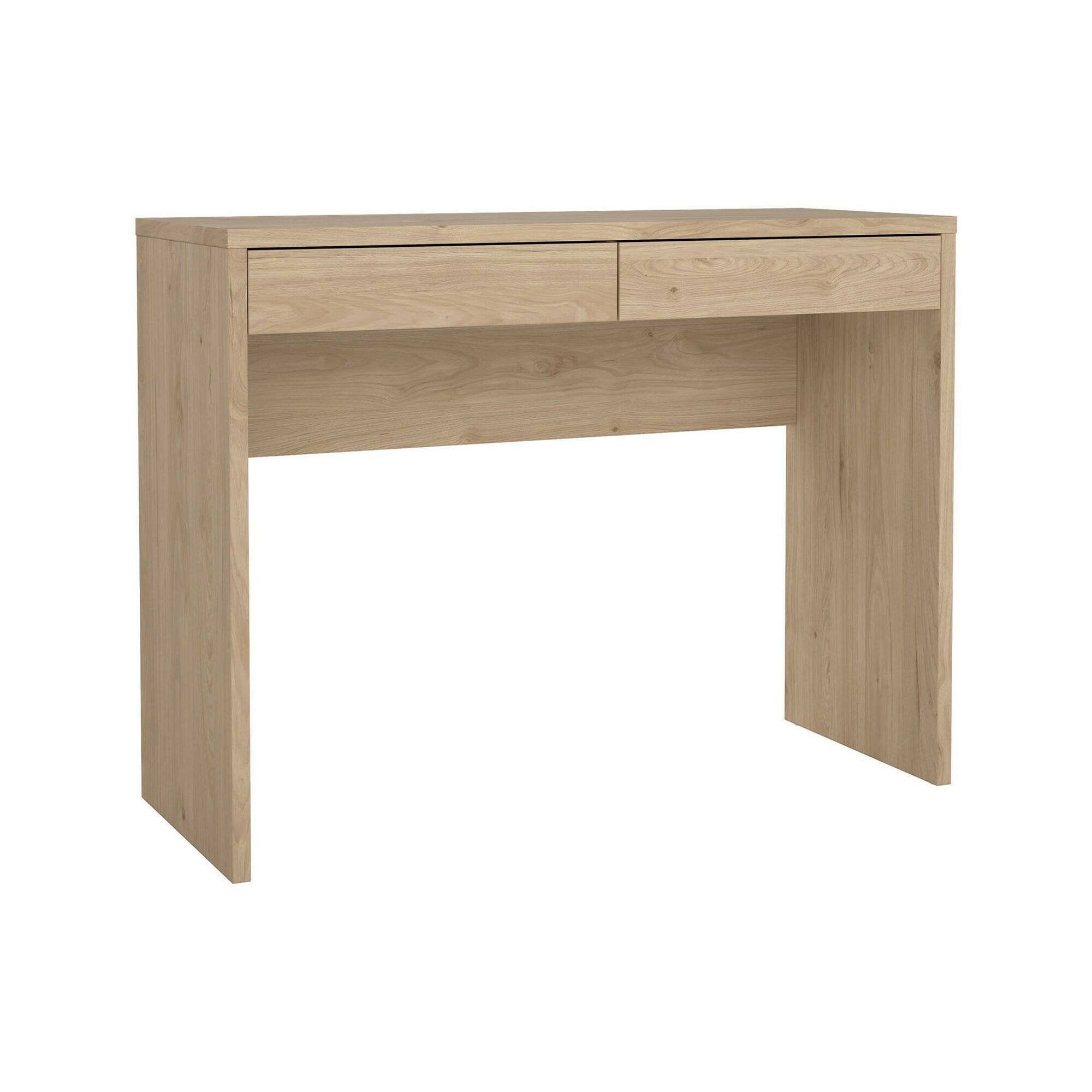 Scrivania Acero, Scrittoio multiuso, Tavolo per ufficio porta PC, Piano di lavoro, 100x40 h77 cm, Rovere