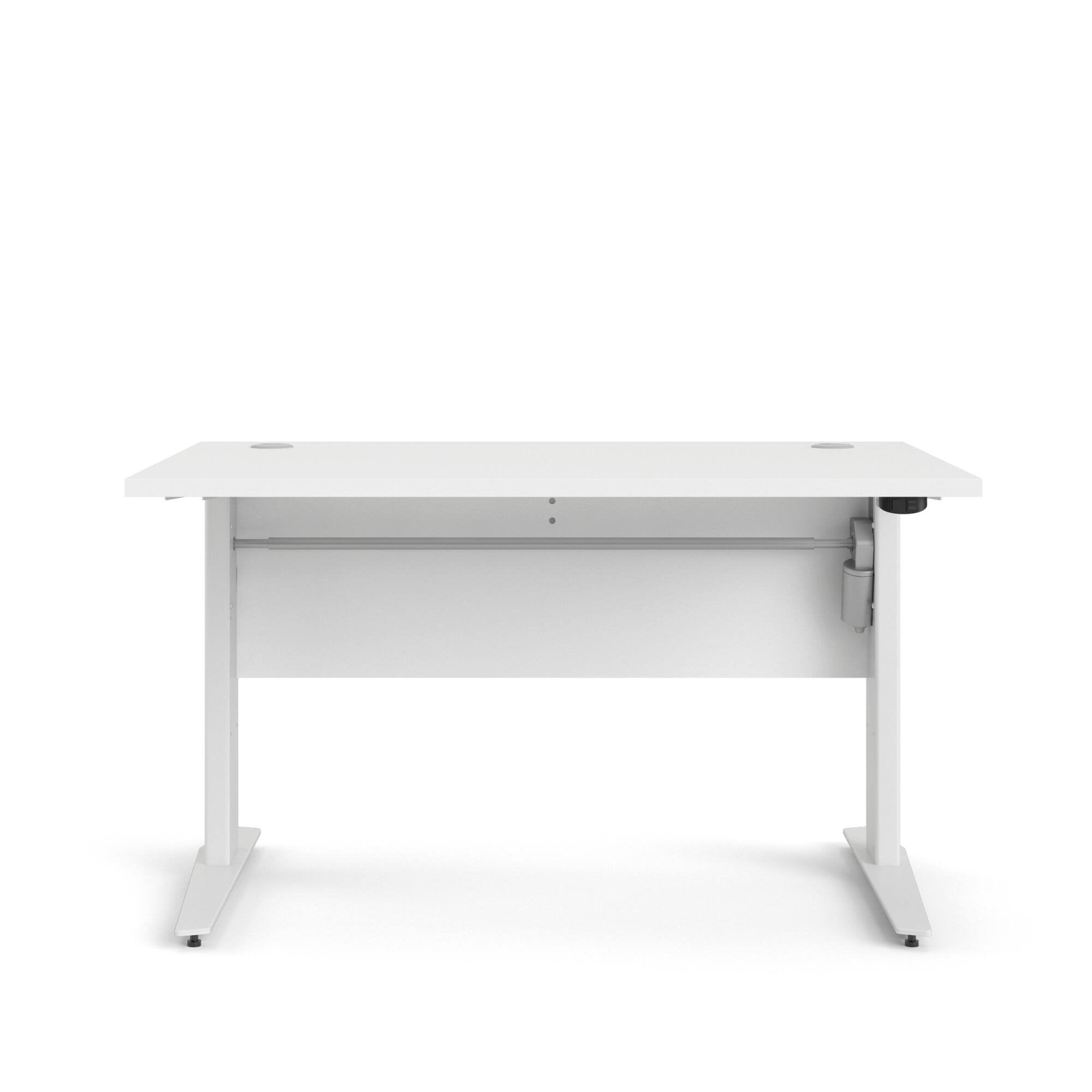 Scrivania Alfango, Scrittoio multiuso, Tavolo per ufficio porta PC, Piano di lavoro, 120x80 h75 cm, Bianco