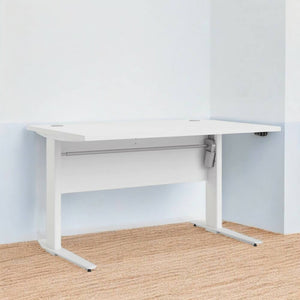 Scrivania Alfango, Scrittoio multiuso, Tavolo per ufficio porta PC, Piano di lavoro, 120x80 h75 cm, Bianco