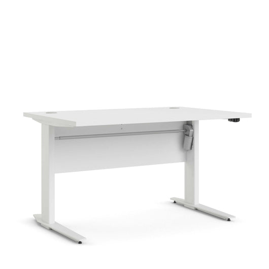 Scrivania Alfango, Scrittoio multiuso, Tavolo per ufficio porta PC, Piano di lavoro, 120x80 h75 cm, Bianco