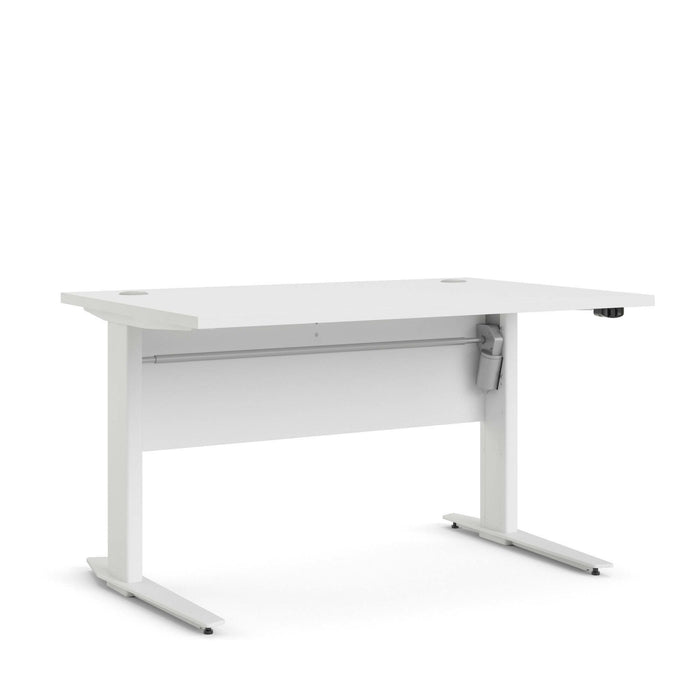 Scrivania Alfango, Scrittoio multiuso, Tavolo per ufficio porta PC, Piano di lavoro, 120x80 h75 cm, Bianco