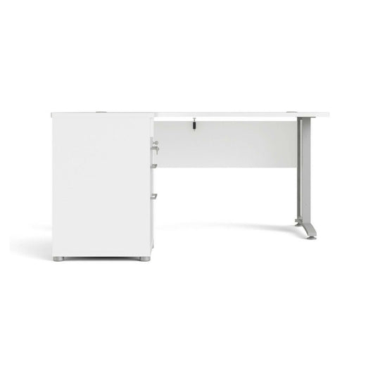 Scrivania Alfango, Scrittoio multiuso, Tavolo per ufficio porta PC, Piano di lavoro, 159x151 h75 cm, Bianco e Grigio