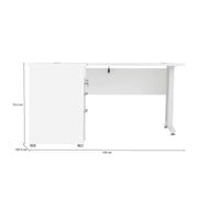 Scrivania Alfango, Scrittoio multiuso, Tavolo per ufficio porta PC, Piano di lavoro, 159x151 h75 cm, Bianco