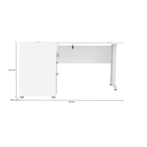 Scrivania Alfango, Scrittoio multiuso, Tavolo per ufficio porta PC, Piano di lavoro, 159x151 h75 cm, Bianco