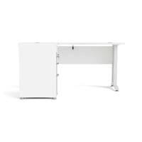 Scrivania Alfango, Scrittoio multiuso, Tavolo per ufficio porta PC, Piano di lavoro, 159x151 h75 cm, Bianco