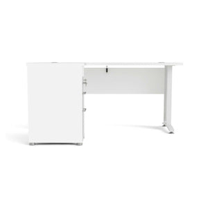 Scrivania Alfango, Scrittoio multiuso, Tavolo per ufficio porta PC, Piano di lavoro, 159x151 h75 cm, Bianco
