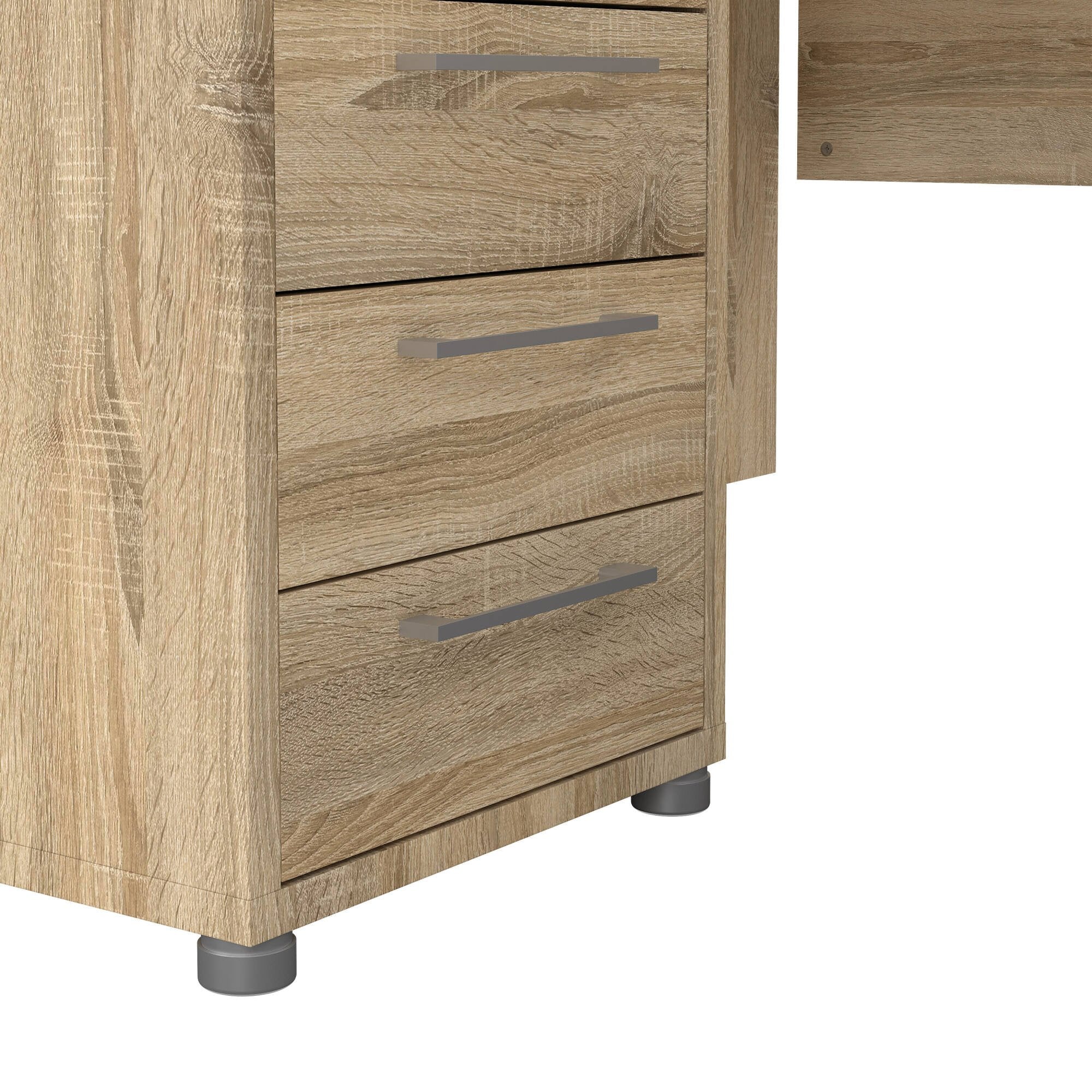 Scrivania Lumpur, Scrittoio multiuso, Tavolo per ufficio porta PC, Piano di lavoro, 159x150 h75 cm, Quercia