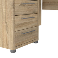 Scrivania Lumpur, Scrittoio multiuso, Tavolo per ufficio porta PC, Piano di lavoro, 159x150 h75 cm, Quercia