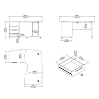 Scrivania Lumpur, Scrittoio multiuso, Tavolo per ufficio porta PC, Piano di lavoro, 159x150 h75 cm, Quercia