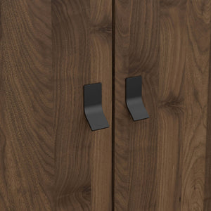 Guardaroba 3 ante Virgil, Mobile camera da letto, Cabina armadio portabiti, Armadio appendiabiti, 150x60 h200 cm, Nero e Noce