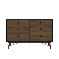 Credenza Anturio, Buffet da soggiorno, Madia da salotto, Dispensa da cucina, 150x40 h95 cm, Nero e Noce