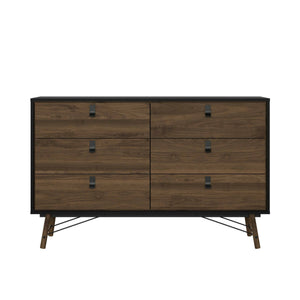 Credenza Anturio, Buffet da soggiorno, Madia da salotto, Dispensa da cucina, 150x40 h95 cm, Nero e Noce