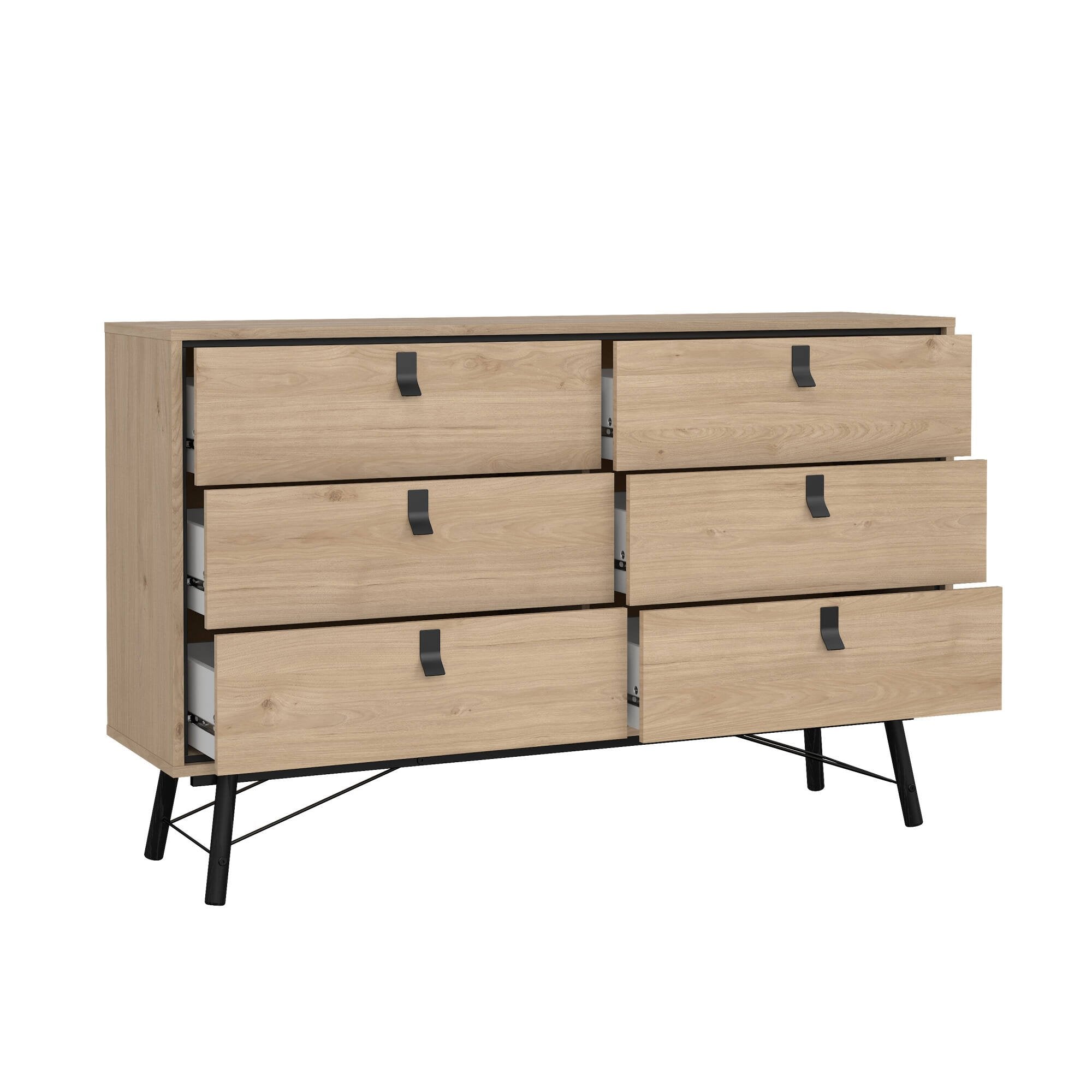 Credenza Anturio, Buffet da soggiorno, Madia da salotto, Dispensa da cucina, 150x40 h95 cm, Rovere