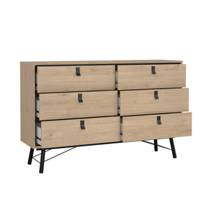 Credenza Anturio, Buffet da soggiorno, Madia da salotto, Dispensa da cucina, 150x40 h95 cm, Rovere