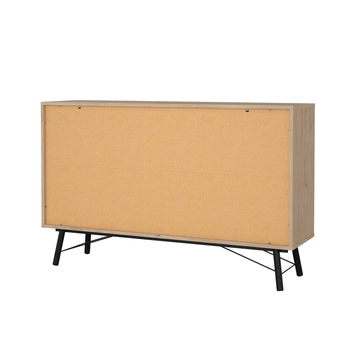 Credenza Anturio, Buffet da soggiorno, Madia da salotto, Dispensa da cucina, 150x40 h95 cm, Rovere