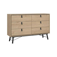 Credenza Anturio, Buffet da soggiorno, Madia da salotto, Dispensa da cucina, 150x40 h95 cm, Rovere