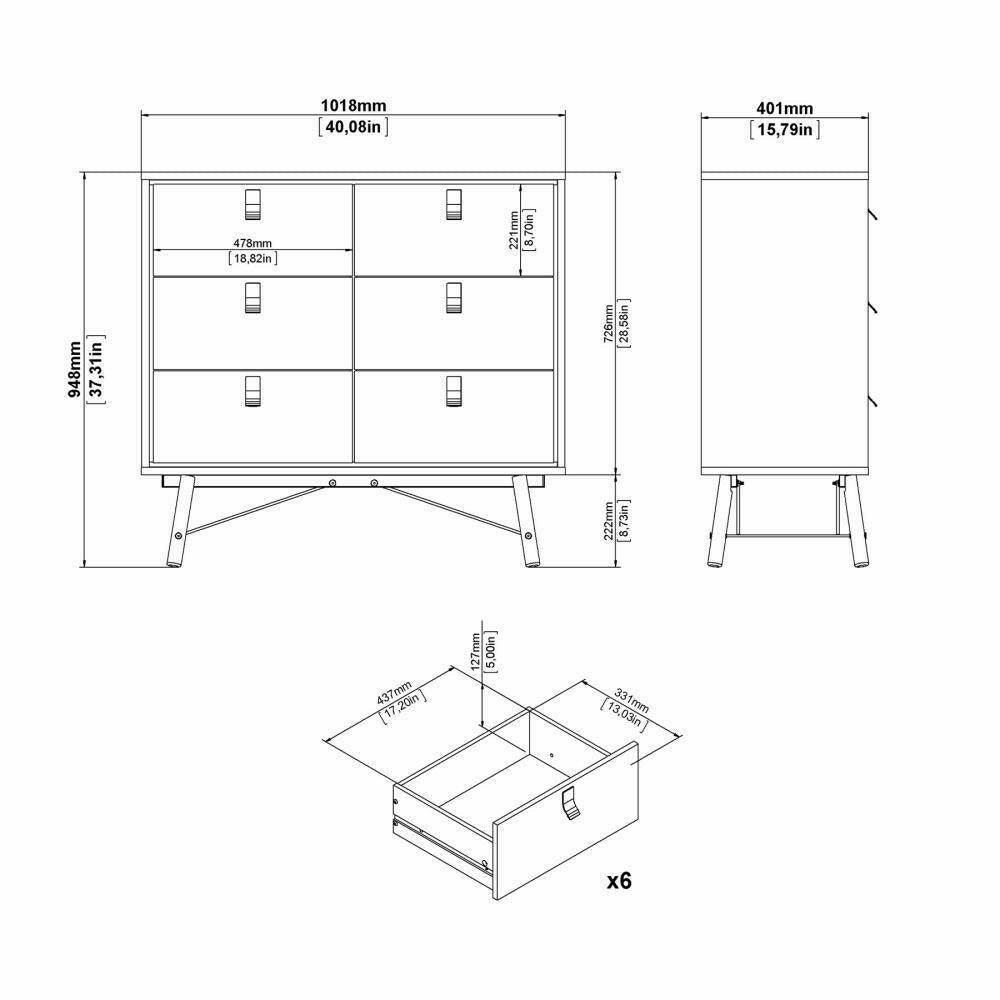 Credenza Maka, Buffet da soggiorno, Madia da salotto, Dispensa da cucina, 102x40 h95 cm, Nero e Noce