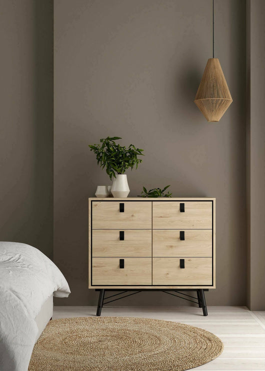 Credenza Maka, Buffet da soggiorno, Madia da salotto, Dispensa da cucina, 102x40 h95 cm, Rovere