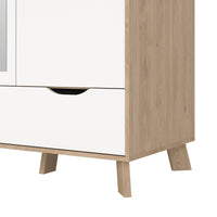 Guardaroba 2 ante Pyarr, Mobile camera da letto, Cabina armadio portabiti, Armadio appendiabiti, 147x58 h201 cm, Rovere e Bianco