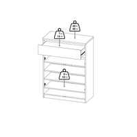 Scarpiera Angilops, Mobile portascarpe, Armadio da ingresso multiuso, Mobiletto per calzature, 80x40 h111 cm, Rovere e Bianco