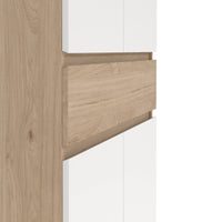 Scarpiera Jangmi, Mobile portascarpe, Armadio da ingresso multiuso, Mobiletto per calzature, 80x40 h192 cm, Rovere e Bianco